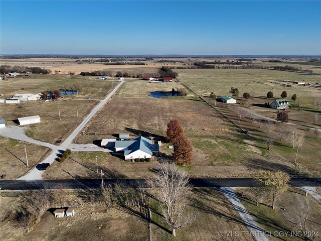 aerial view featuring a rural view