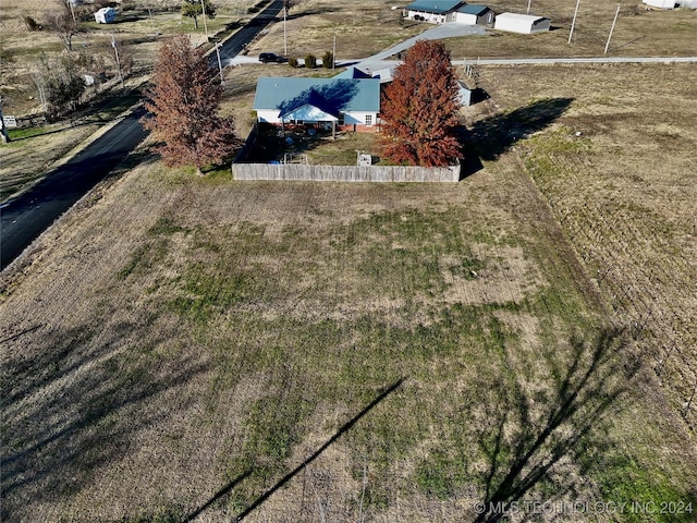 drone / aerial view with a rural view