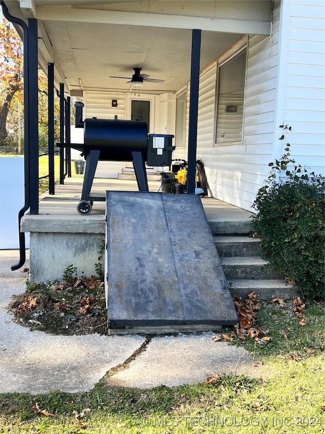 view of storm shelter