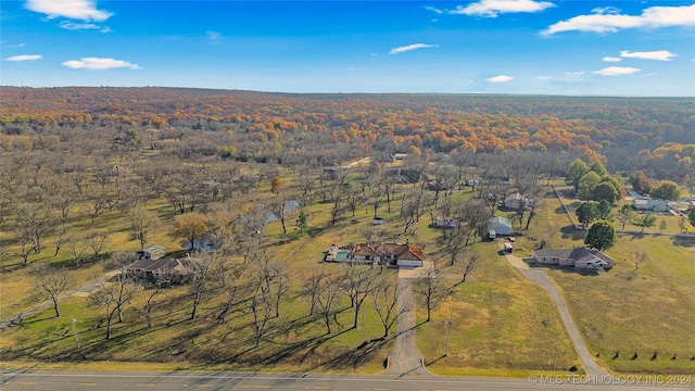 bird's eye view featuring a rural view