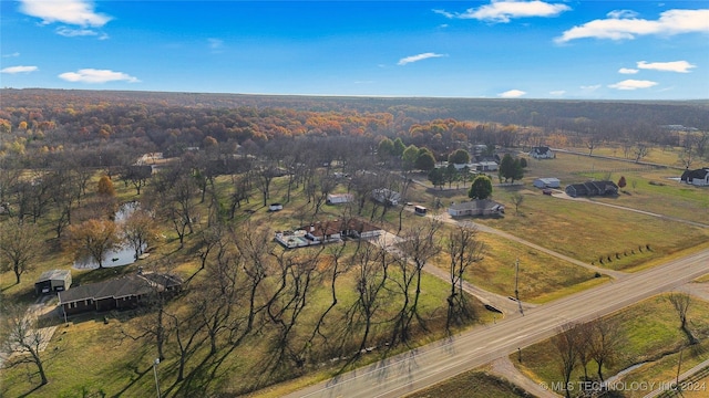 drone / aerial view with a rural view