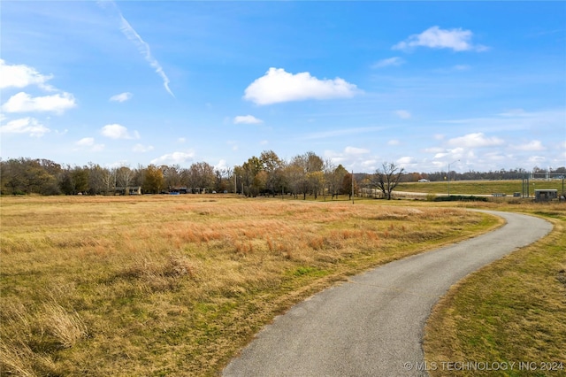 view of road featuring a rural view