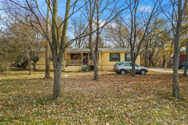 view of front facade featuring covered porch