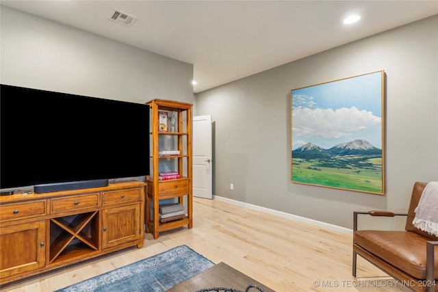 interior space with light hardwood / wood-style flooring