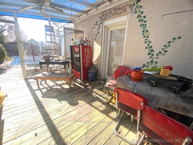 wooden deck with a pergola