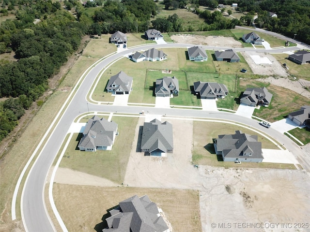 aerial view with a residential view