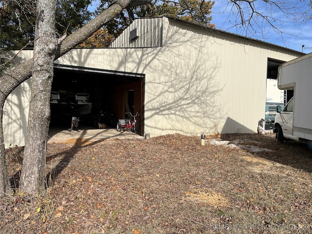 view of outdoor structure with a garage