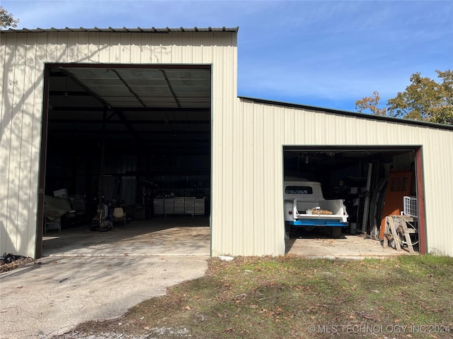 view of outdoor structure featuring a garage