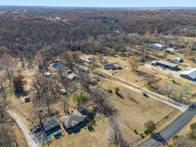 aerial view with a rural view