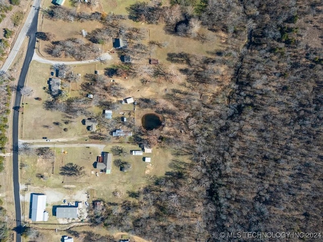 bird's eye view with a rural view