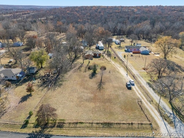 aerial view with a rural view