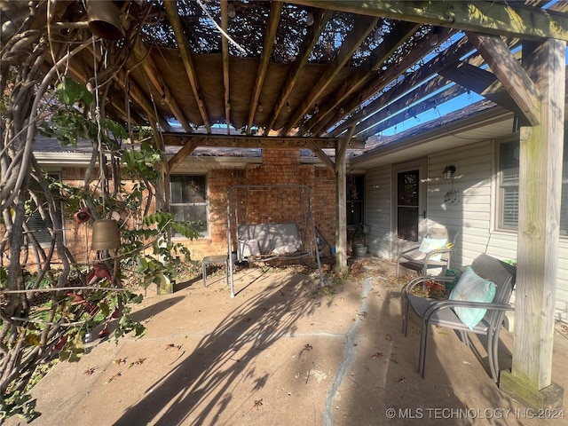 view of patio with a pergola