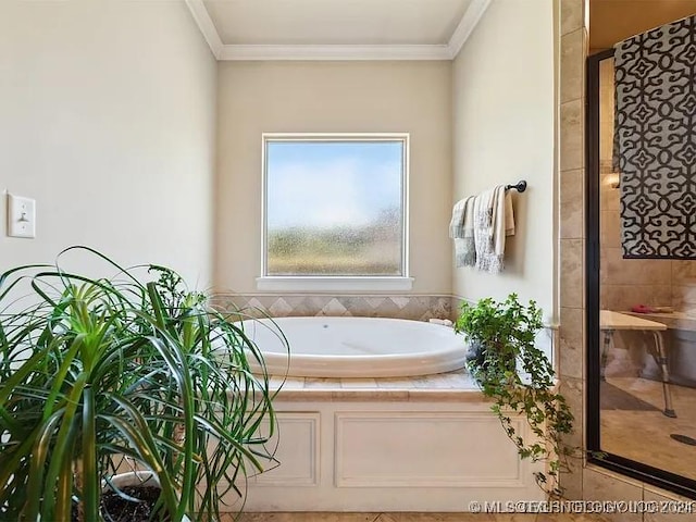 bathroom with crown molding