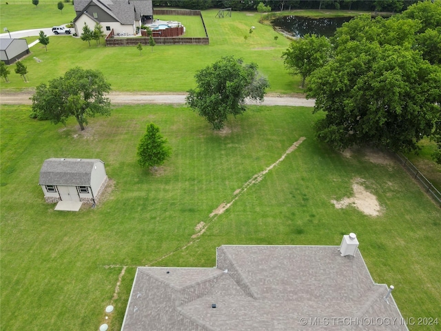 aerial view featuring a rural view