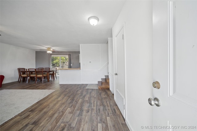 interior space featuring dark wood-type flooring