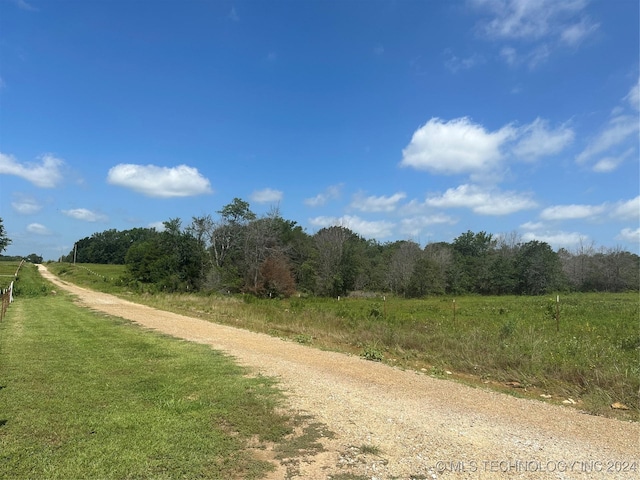 view of road with a rural view