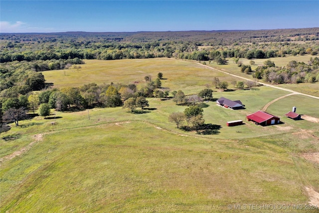 drone / aerial view featuring a rural view