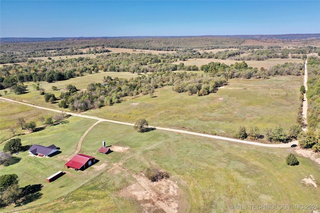 aerial view with a rural view