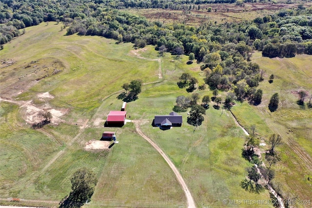 drone / aerial view featuring a rural view