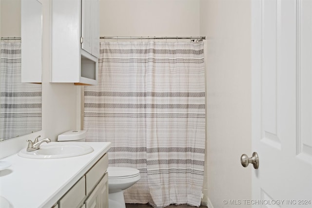 bathroom with toilet and vanity