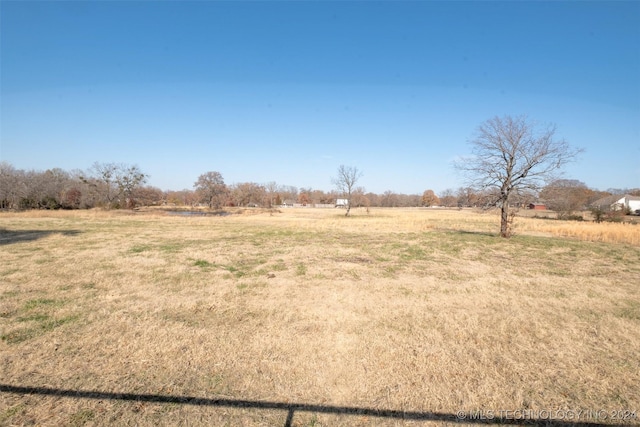 view of yard with a rural view