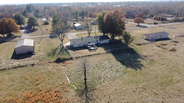 bird's eye view featuring a rural view