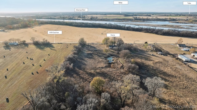 drone / aerial view featuring a rural view