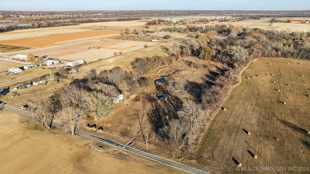 aerial view featuring a rural view