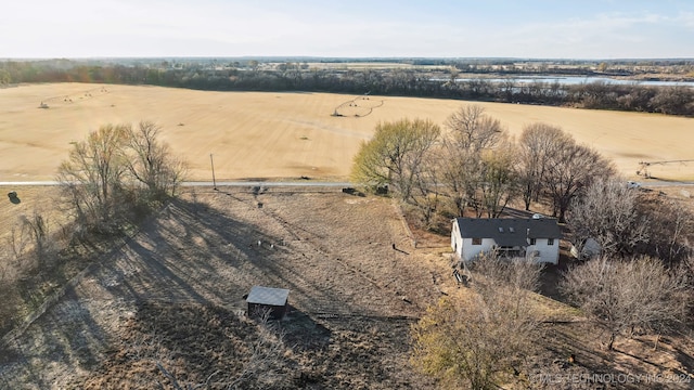 aerial view with a rural view