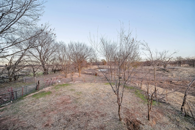 view of yard with a rural view