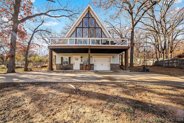 view of front of home with a garage