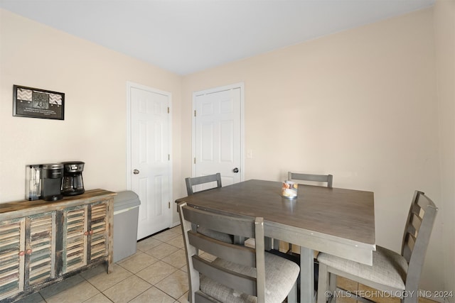 view of tiled dining area