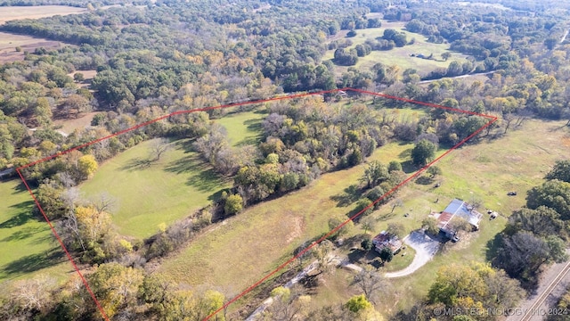 aerial view with a rural view