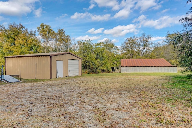 exterior space featuring a garage