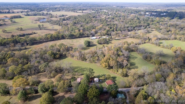 bird's eye view featuring a rural view