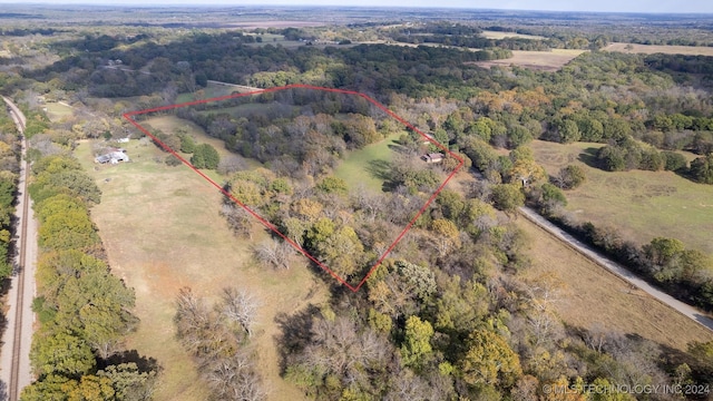 drone / aerial view featuring a rural view