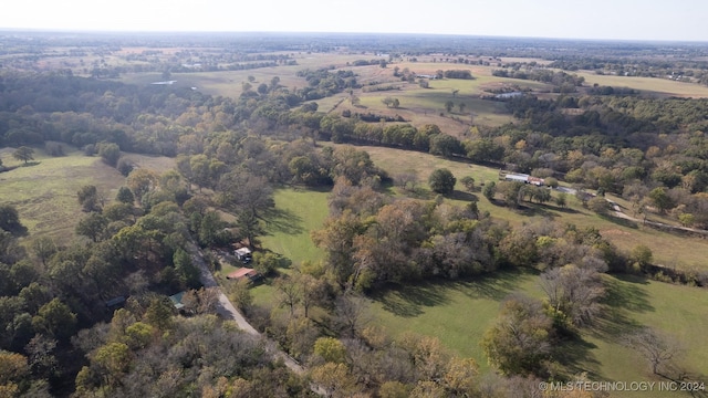 bird's eye view featuring a rural view