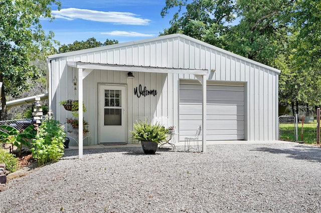 view of garage