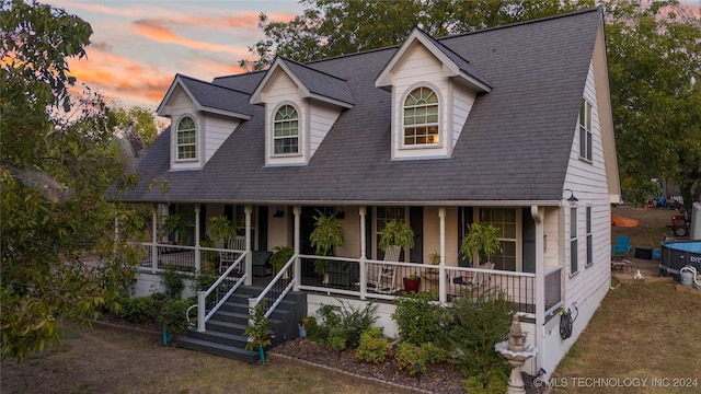 view of front of house with covered porch