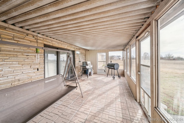 view of unfurnished sunroom