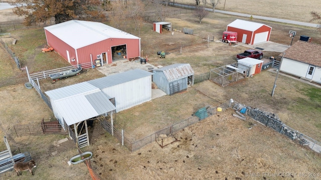 aerial view featuring a rural view