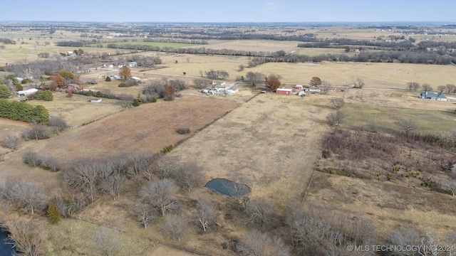 aerial view featuring a rural view