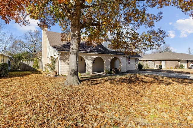 view of single story home