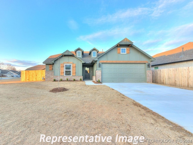 craftsman inspired home featuring a garage