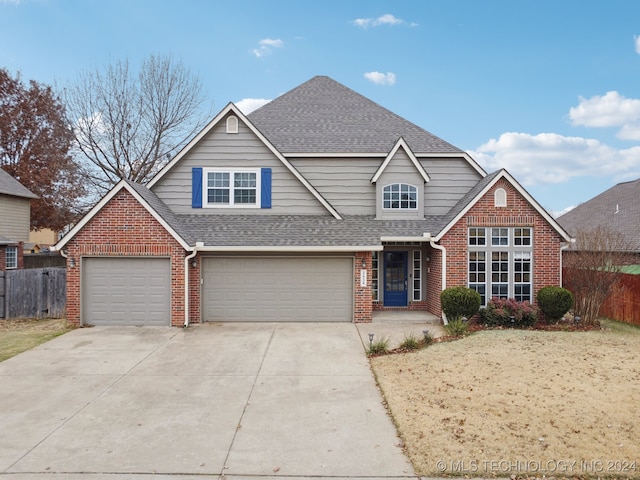 view of front property with a garage