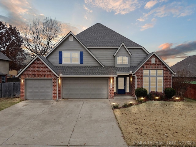 view of property featuring a garage