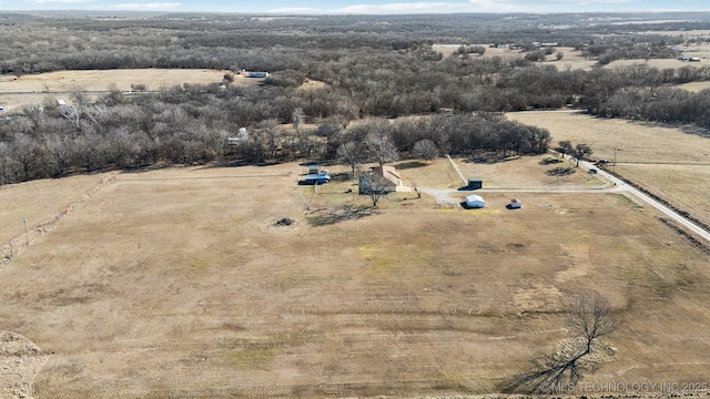 aerial view featuring a rural view