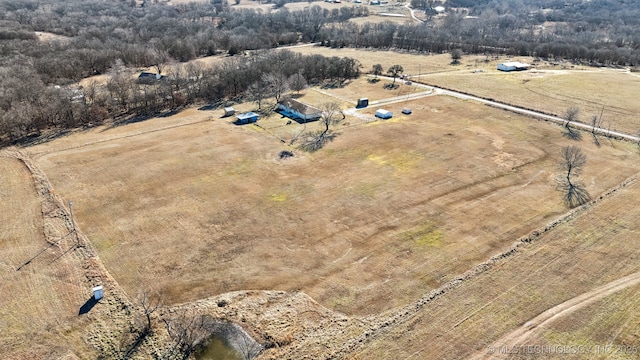 bird's eye view featuring a rural view