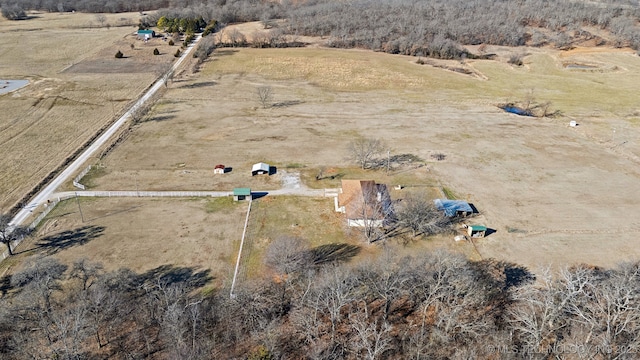 aerial view with a rural view