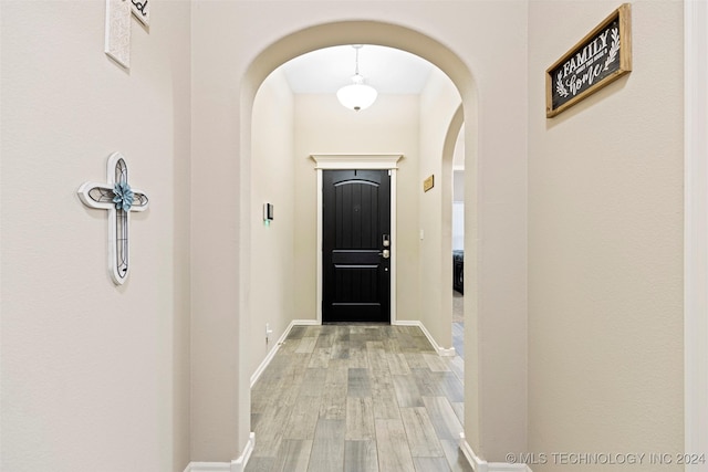 interior space featuring light wood-type flooring